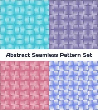 Abstract seamless color pattern set. Vector illustration Stock Illustration