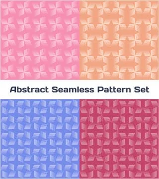 Abstract seamless color pattern set. Vector illustration Illustrazione stock
