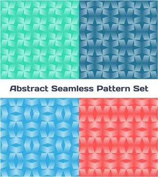 Abstract seamless color pattern set. Vector illustration Illustrazione stock