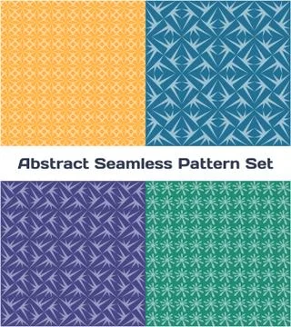 Abstract seamless color pattern set. Vector illustration Stock Illustration