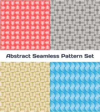 Abstract seamless color pattern set. Vector illustration Stock-Illustration