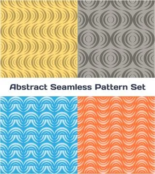 Abstract seamless color pattern set. Vector illustration 스톡 일러스트