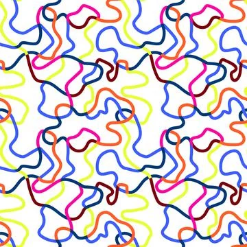 Abstract seamless colorful pattern with chaotic wave lines Illustrazione stock