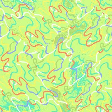 Abstract seamless colorful pattern with chaotic wave lines Stock Illustration