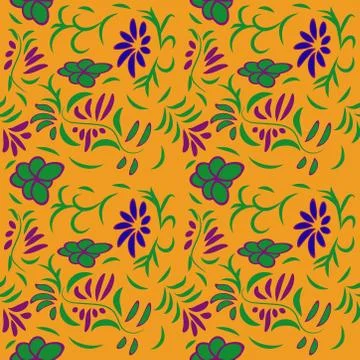 Abstract seamless colorful pattern exotic shapes backgrounds Stock Illustration
