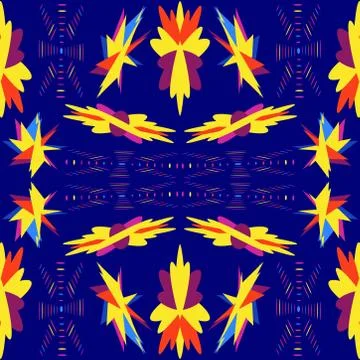 Abstract seamless colorful pattern exotic shapes backgrounds Stock Illustration