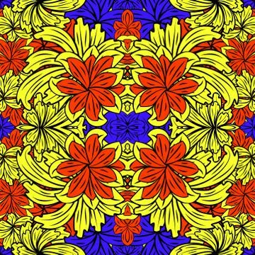Abstract seamless colorful pattern exotic shapes backgrounds Stock Illustration