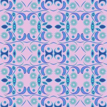 Abstract seamless colorful pattern exotic shapes backgrounds Stock Illustration