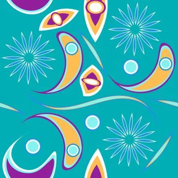 Abstract seamless colorful pattern exotic shapes backgrounds Stock Illustration