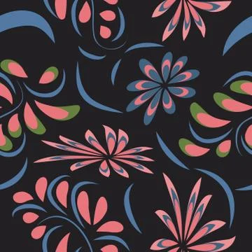 Abstract seamless colorful pattern exotic shapes backgrounds Stock Illustration
