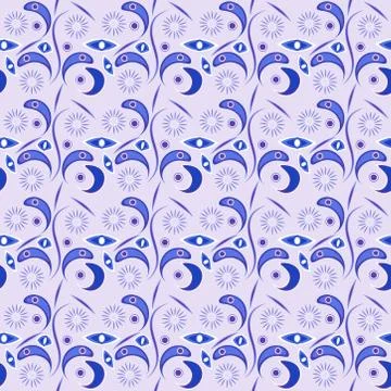 Abstract seamless colorful pattern exotic shapes backgrounds Stock Illustration
