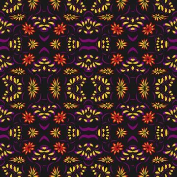 Abstract seamless colorful pattern exotic shapes backgrounds Illustrazione stock