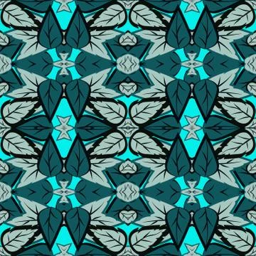 Abstract seamless colorful pattern exotic shapes backgrounds Stock Illustration
