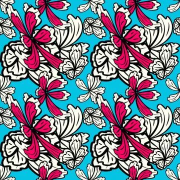 Abstract seamless colorful pattern exotic shapes backgrounds Stock Illustration