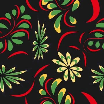 Abstract seamless colorful pattern exotic shapes backgrounds Stock Illustration