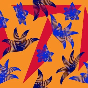 Abstract seamless colorful pattern exotic shapes backgrounds Stock Illustration