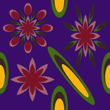 Abstract seamless colorful pattern exotic shapes backgrounds Stock Illustration
