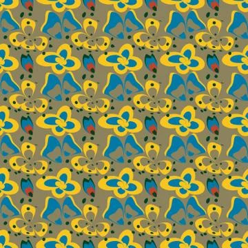 Abstract seamless colorful pattern exotic shapes backgrounds Stock Illustration