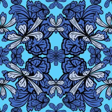 Abstract seamless colorful pattern exotic shapes backgrounds Stock Illustration