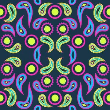 Abstract seamless colorful pattern exotic shapes backgrounds Stock Illustration