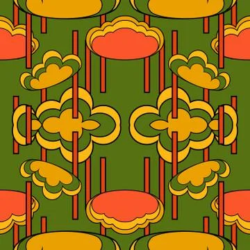 Abstract seamless colorful pattern exotic shapes backgrounds Stock Illustration