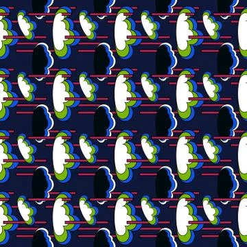 Abstract seamless colorful pattern exotic shapes backgrounds Stock Illustration