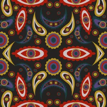 Abstract seamless colourful pattern exotic shapes backgrounds Stock Illustration