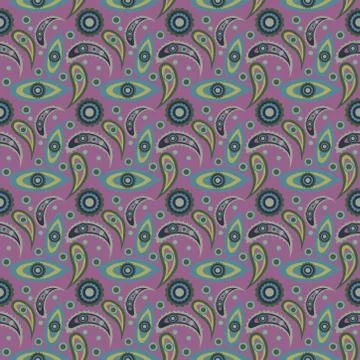 Abstract seamless colourful pattern exotic shapes backgrounds Stock Illustration