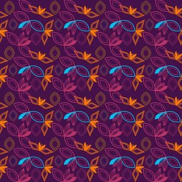 Abstract seamless colourful pattern exotic shapes backgrounds Stock Illustration