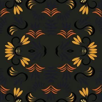 Abstract seamless colourful pattern exotic shapes backgrounds Stock Illustration