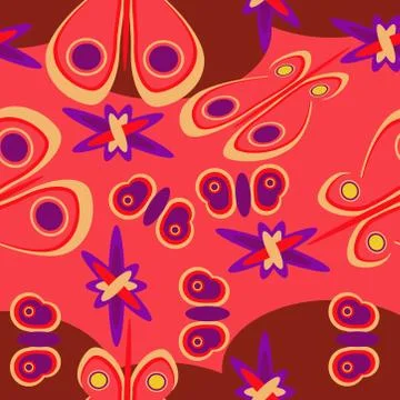 Abstract seamless colourful pattern exotic shapes backgrounds Stock Illustration