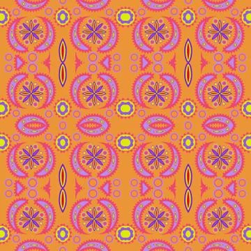 Abstract seamless colourful pattern exotic shapes backgrounds Stock Illustration