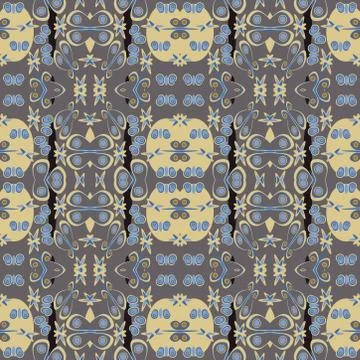 Abstract seamless colourful pattern exotic shapes backgrounds Stock Illustration