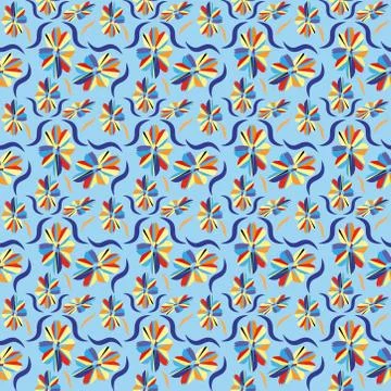 Abstract seamless colourful pattern exotic shapes backgrounds Stock Illustration