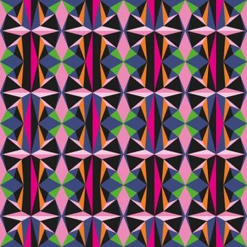 Abstract seamless colourful pattern geometric backgrounds vector design Stock Illustration