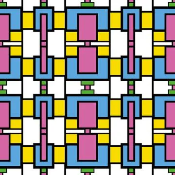 Abstract seamless colourful pattern geometric backgrounds vector design Stock Illustration