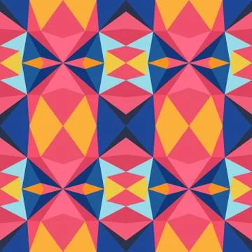 Abstract seamless colourful pattern geometric backgrounds vector design Stock Illustration