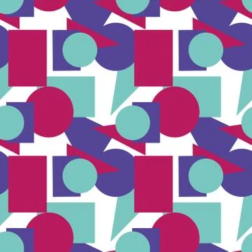 Abstract seamless colourful pattern geometric backgrounds vector design Stock Illustration