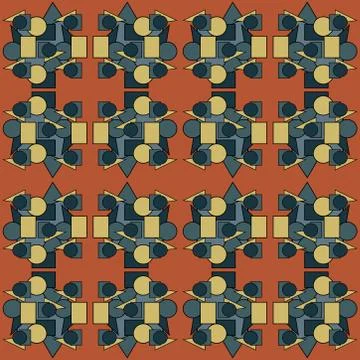 Abstract seamless colourful pattern geometric backgrounds vector design Stock Illustration