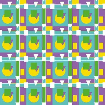 Abstract seamless colourful pattern geometric backgrounds vector design Stock Illustration