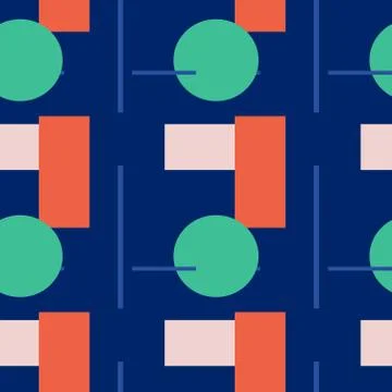 Abstract seamless colourful pattern geometric backgrounds vector design Stock Illustration
