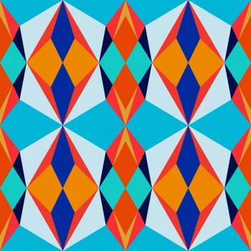 Abstract seamless colourful pattern geometric backgrounds vector design Stock Illustration