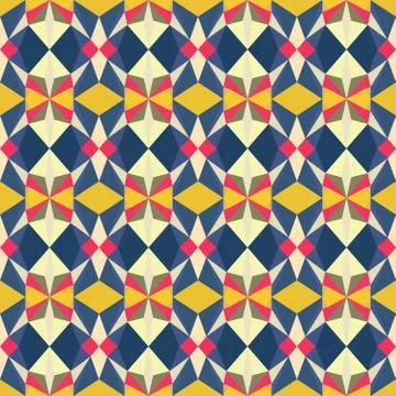 Abstract seamless colourful pattern geometric backgrounds vector design Stock Illustration
