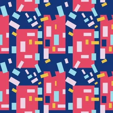 Abstract seamless colourful pattern geometric backgrounds vector design Stock Illustration