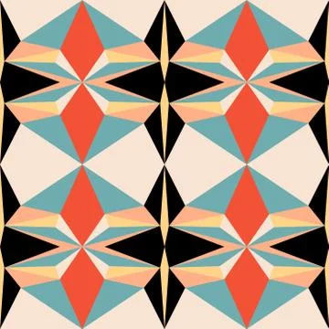 Abstract seamless colourful pattern geometric backgrounds vector design Stock Illustration