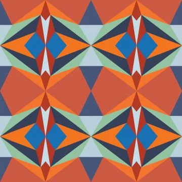 Abstract seamless colourful pattern geometric backgrounds vector design Stock Illustration