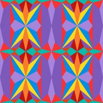 Abstract seamless colourful pattern geometric backgrounds vector design Stock Illustration
