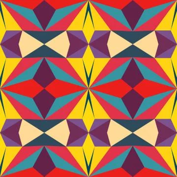 Abstract seamless colourful pattern geometric backgrounds vector design Stock Illustration