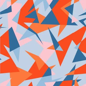 Abstract seamless curved triangle chaotic geometry pattern  Stock Illustration