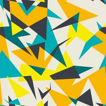 Abstract seamless curved triangle chaotic geometry pattern  Stock Illustration